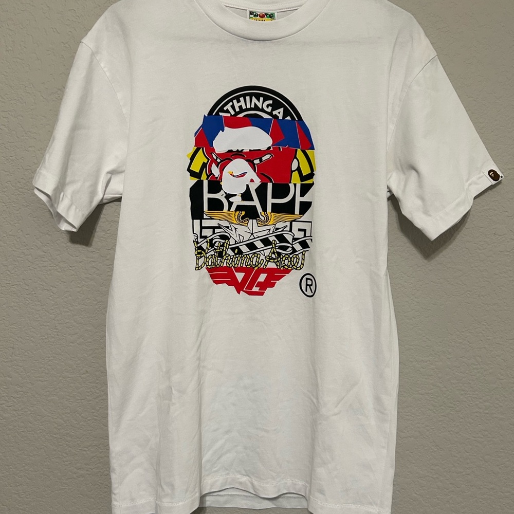 Bape White Multicolor Graphic Tee